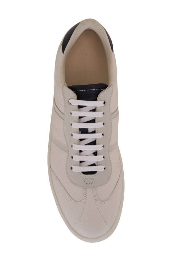 Ferragamo - Achille 1 White Leather Low Top Sneaker 