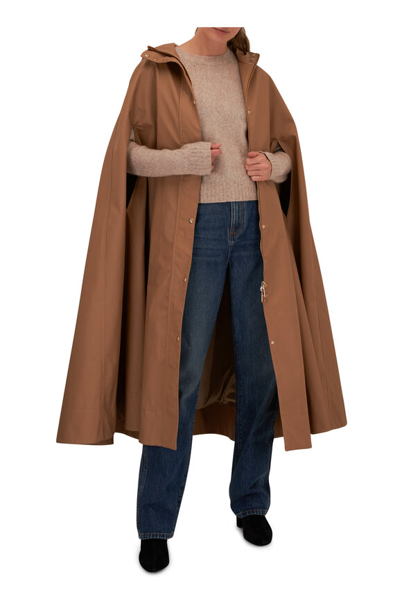 Khaite - Roygen Khaki Coated Twill Cape 