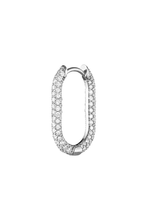 Foundrae 18k White Gold Pavé Small Chubby Fob Earring - view 1