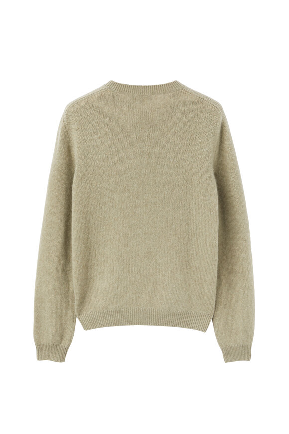 Loro Piana - Fobello Khaki Green Baby Cashmere Crewneck Sweater