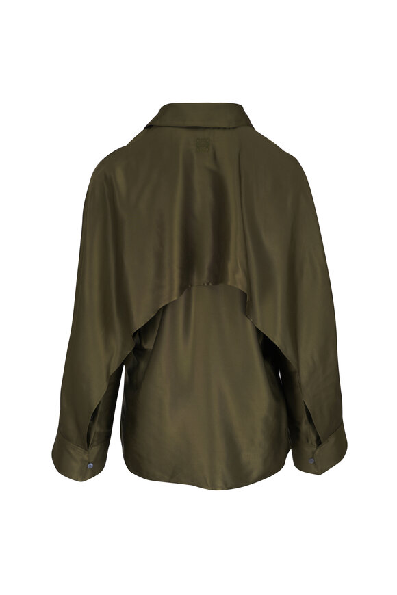 Loewe Khaki Green Stretch Cape Shirt - view 2
