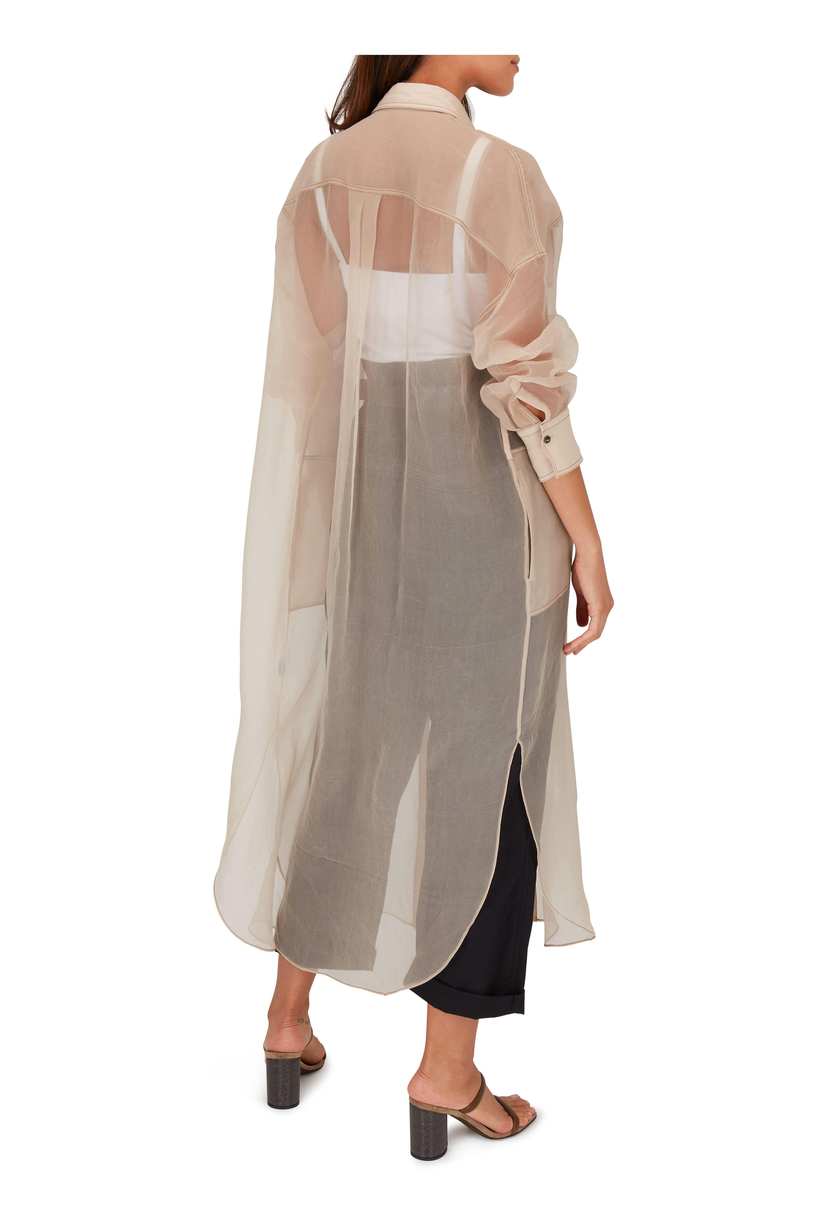 Brunello Cucinelli Monili-Strap Silk Chiffon Maxi Dress