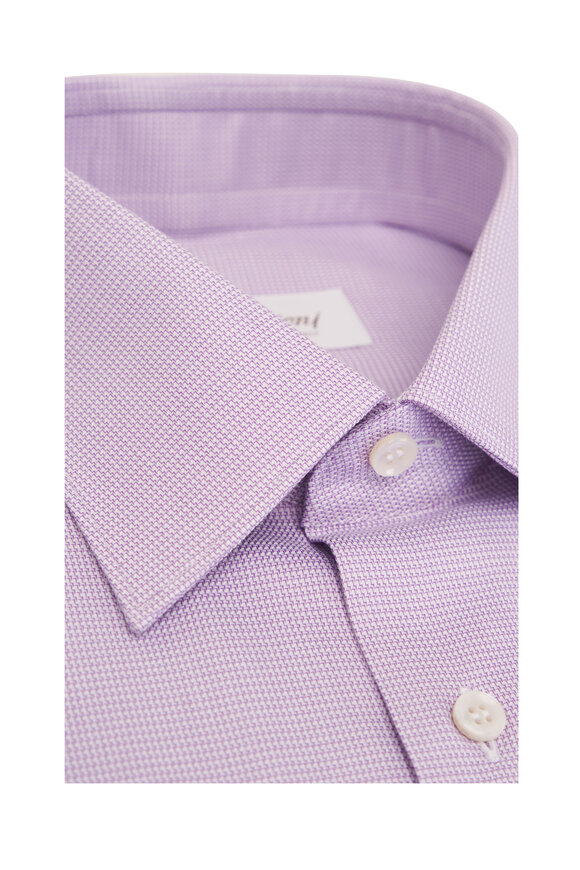 Brioni - Rose & White Micro Textured Cotton Dress Shirt