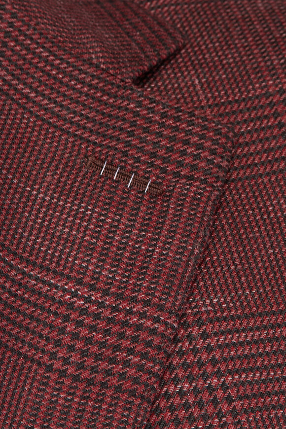 Brioni Rust Red Plaid Sportcoat - view 3