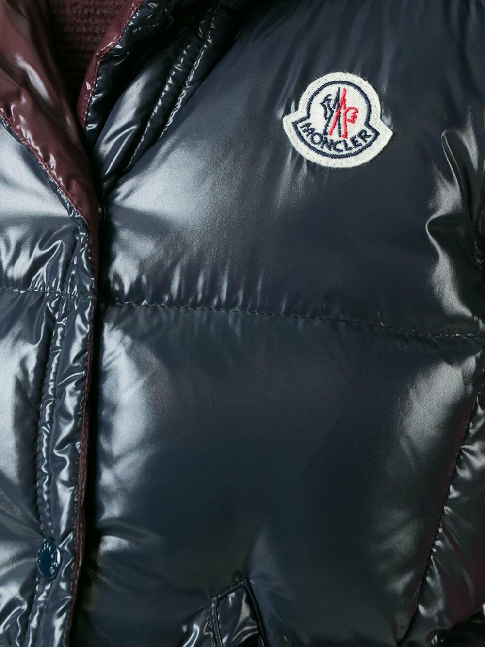 Moncler - Galene Navy Blue Shiny Quilted Hooded Vest