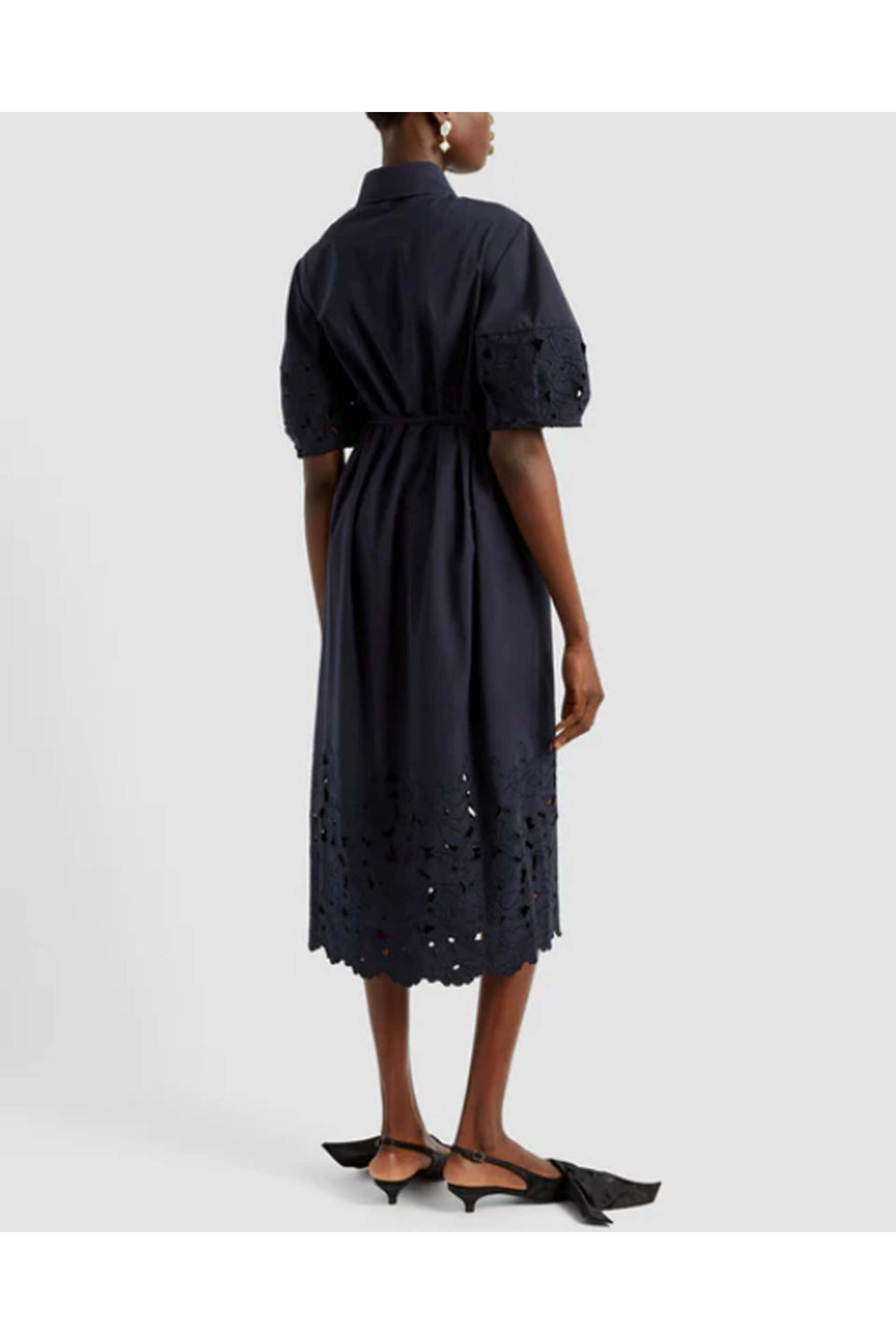 navy short sleeve shirt dress Emma Shirt Dress - Natural Wood Pulp