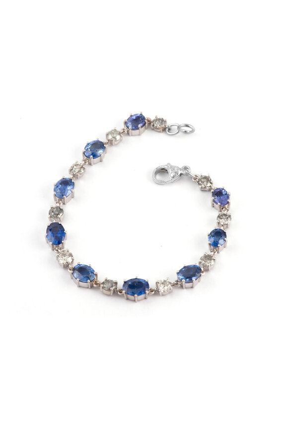 Sylva & Cie Sapphire & Diamond Tennis Bracelet