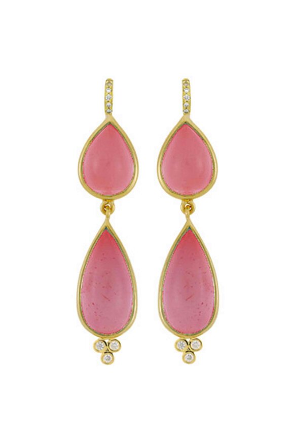 Temple St. Clair - 18K Gold Pink Tourmaline & Diamond Drop Earrings