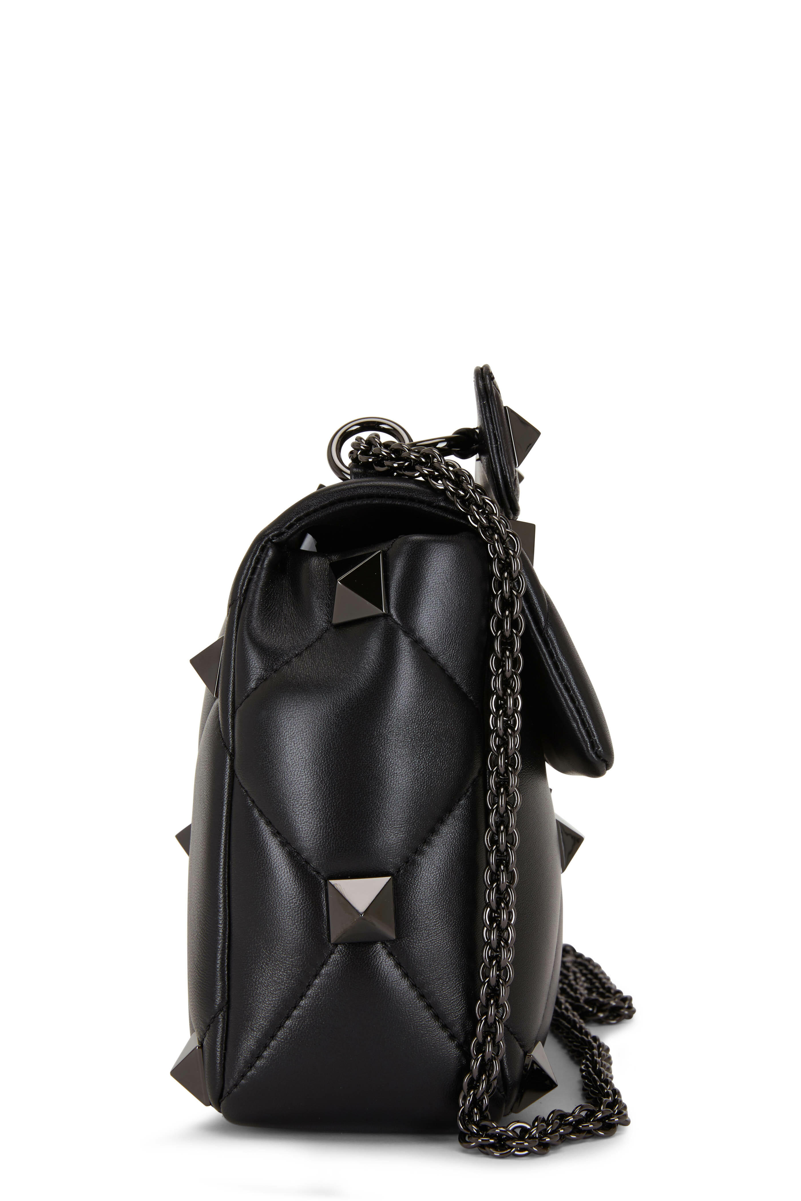 Valentino Garavani Garavani Roman Stud Small Quilted Leather Shoulder Bag -  Brown