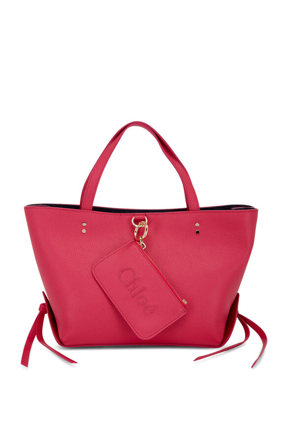 Chloé - Sense Fizzy Pink Small East West Leather Tote