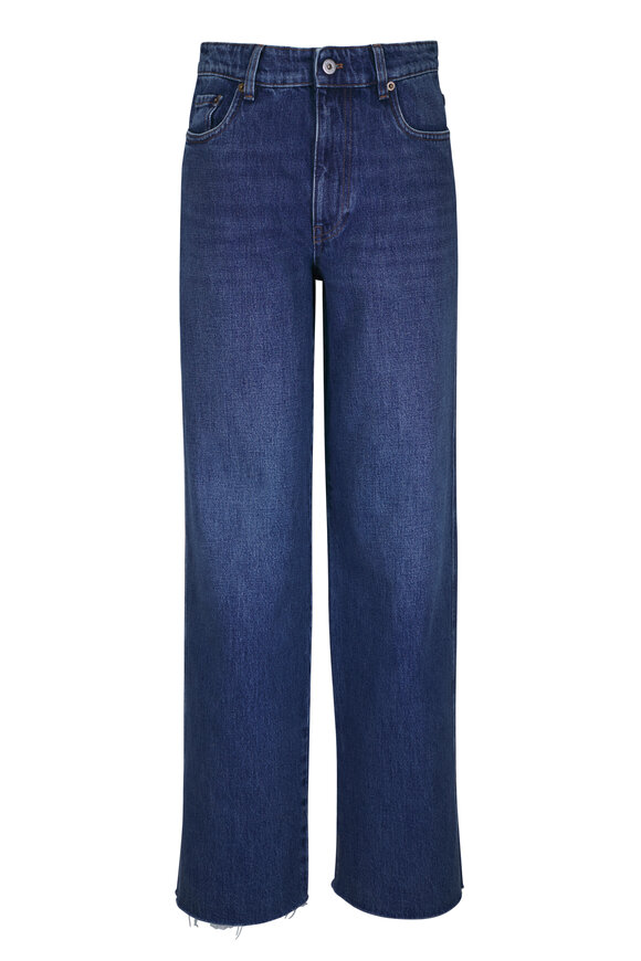 Miu Miu Blue Loose Straight Raw Hem Jean