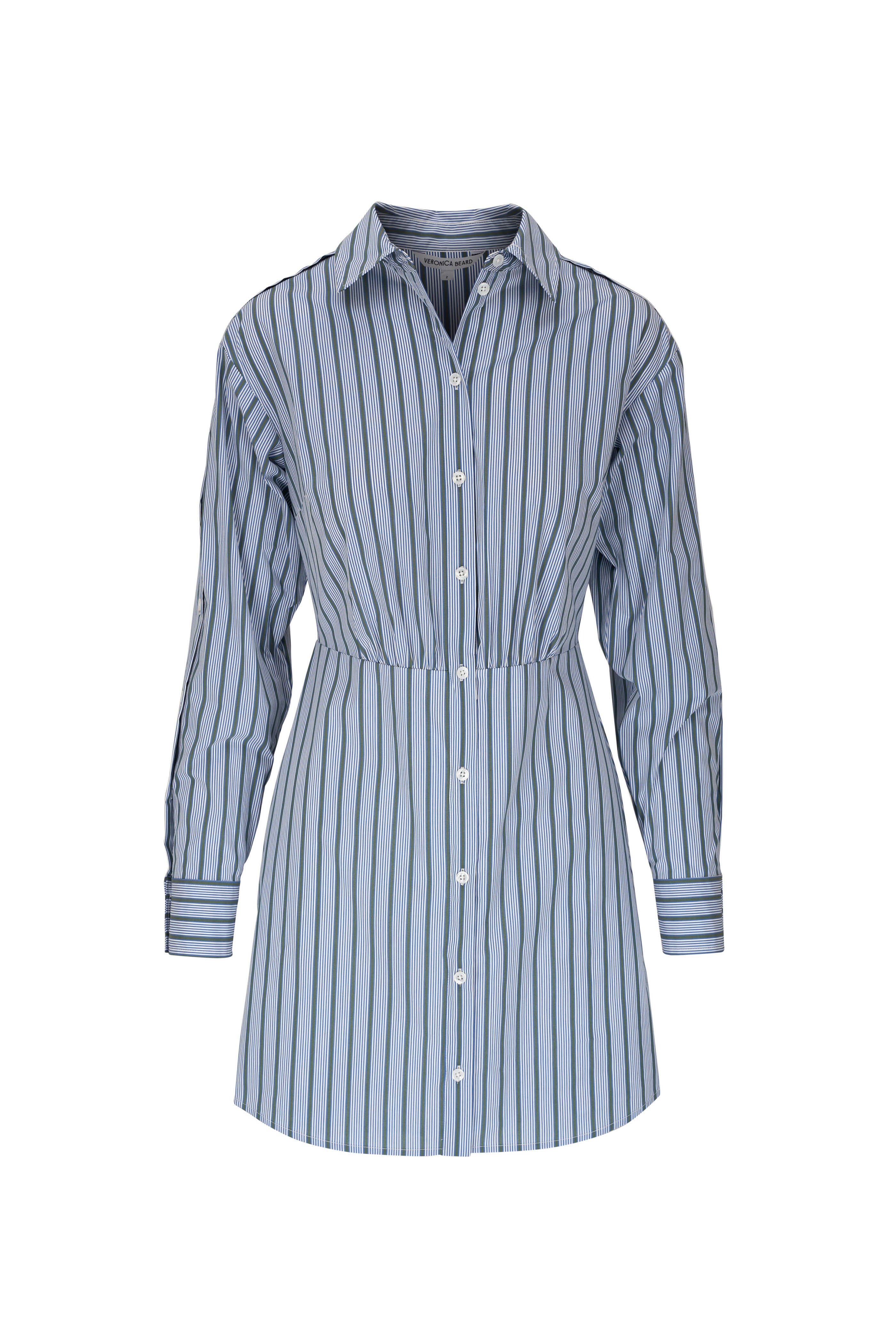 Veronica Beard - Rae Striped Army Cotton Mini Dress
