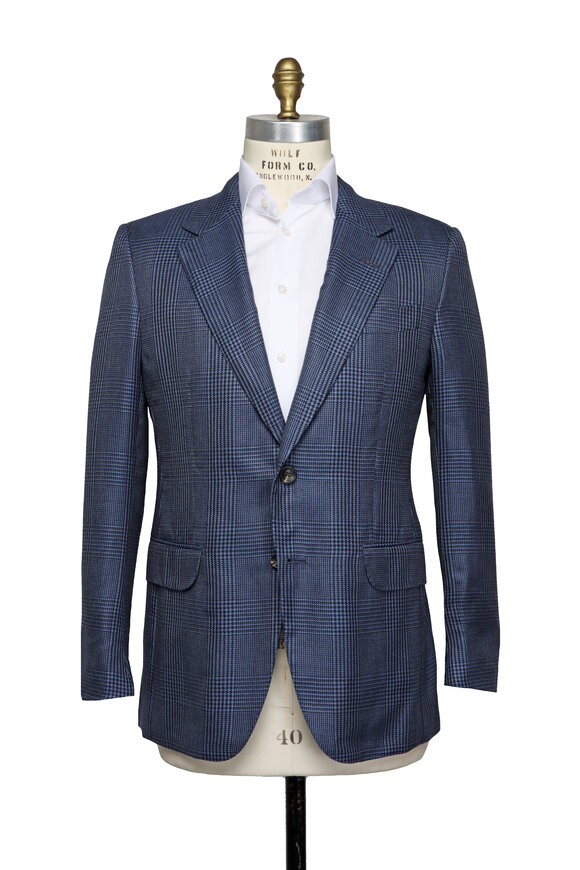 Kiton - Gray & Blue Check Sportcoat | Mitchell Stores
