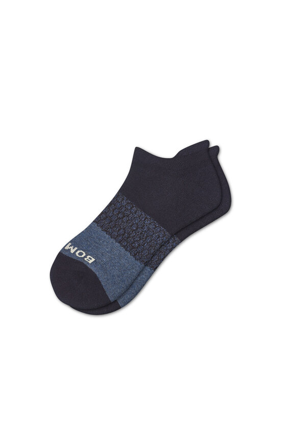 Bombas Men's Tri Block Triple Navy Ankle Socks