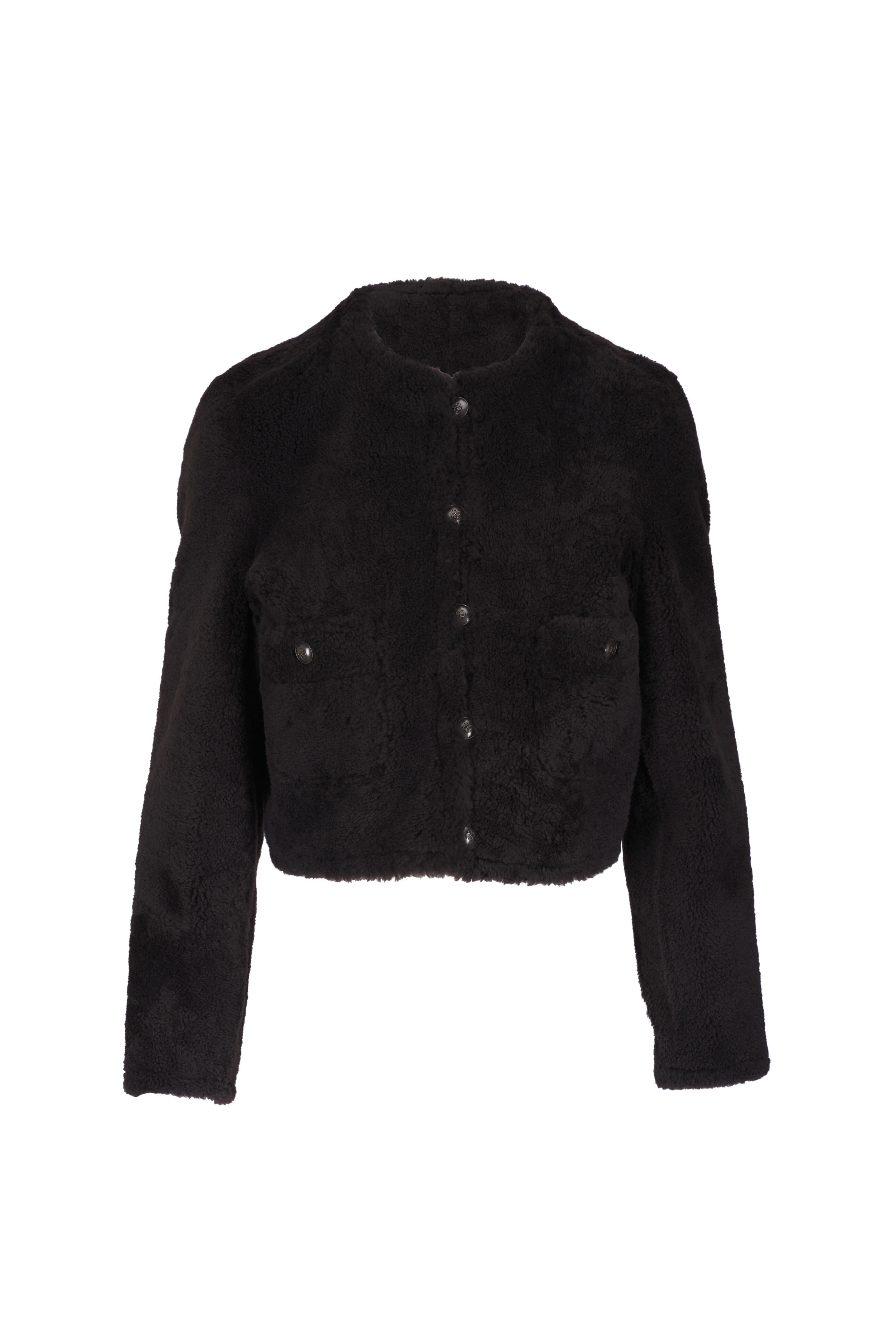 Dorothee Schumacher - Soft Touch Chocolate Reversible Shearling Jacket - view 1