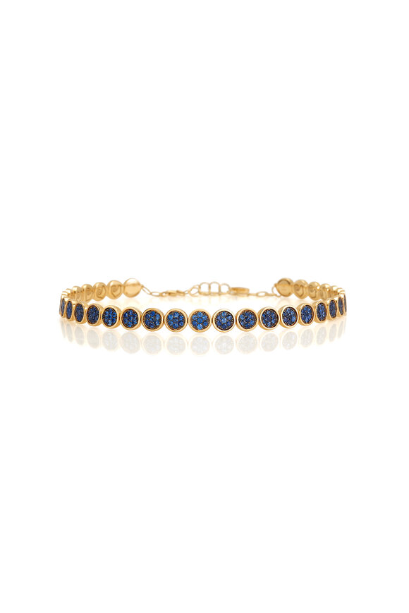 Chantecler 18k Yellow Gold Pave Blue Sapphire Choker