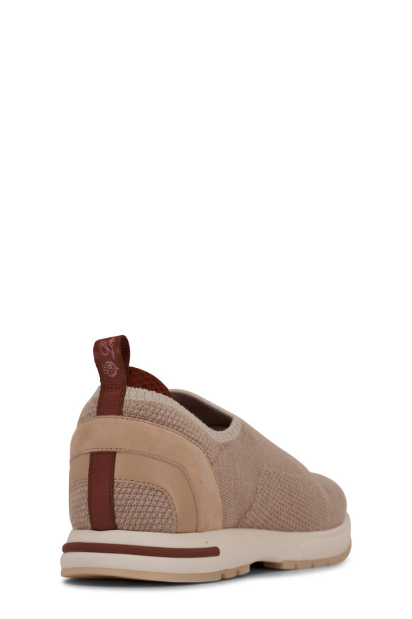 Loro Piana 360 LP Flexy Beige Melange Knit Slip On Sneaker - view 4