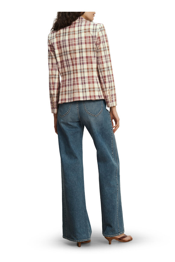 Veronica Beard Tyra Orchid Plaid Dickey Jacket - view 3