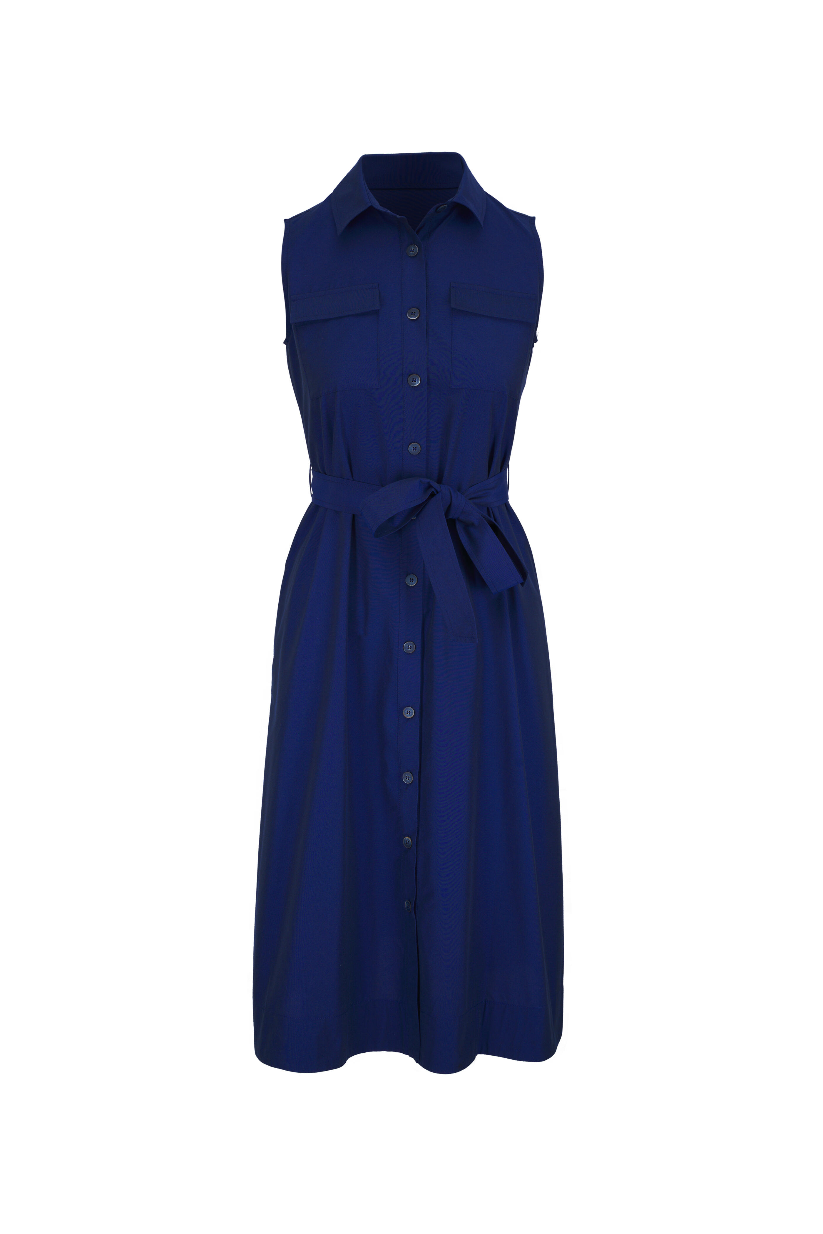 Antonelli - Magda Navy Blue Belted Midi Dress