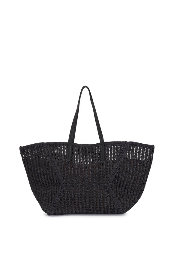 Brunello Cucinelli Medium Duo Black Raffia Tote
