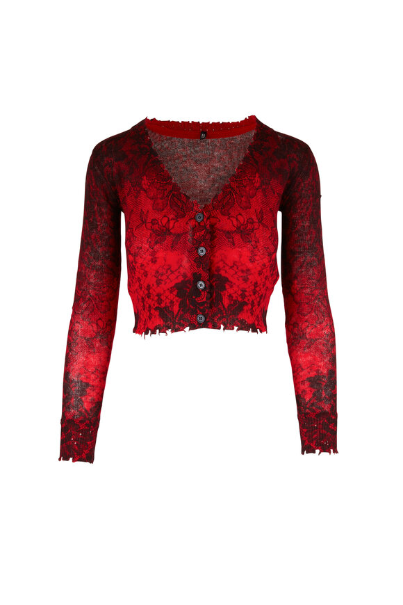 R13 - Red Lace Cashmere Baby Cardigan