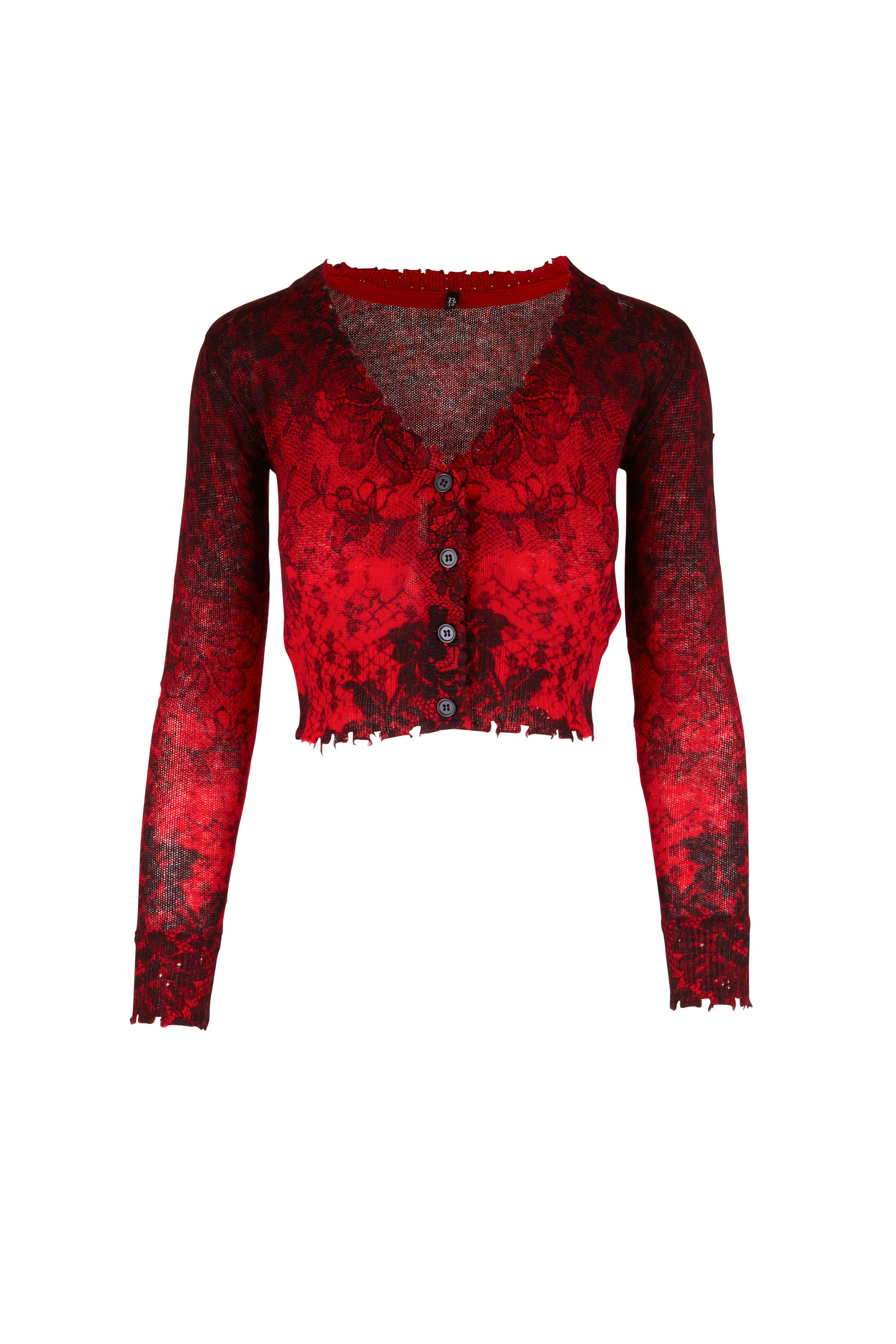 R13 - Red Lace Cashmere Baby Cardigan 