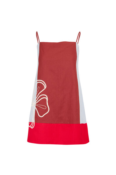 farm rio red jungle scarf wrap midi dress Farm Rio - Jungle Red Scarf Wrap Midi Dress