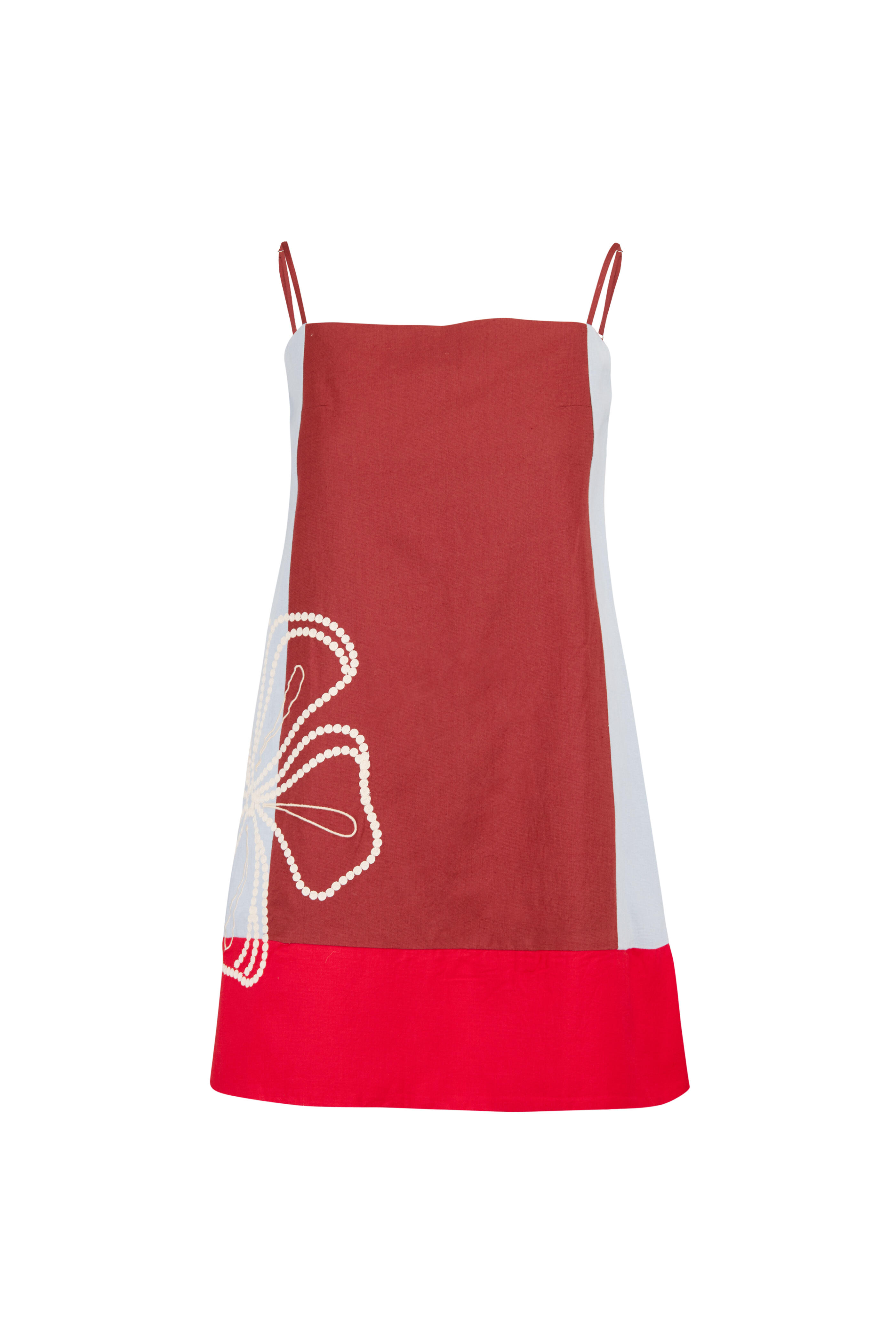 Tanya Taylor - Bianca Redwood Color Block Mini Dress - view 1