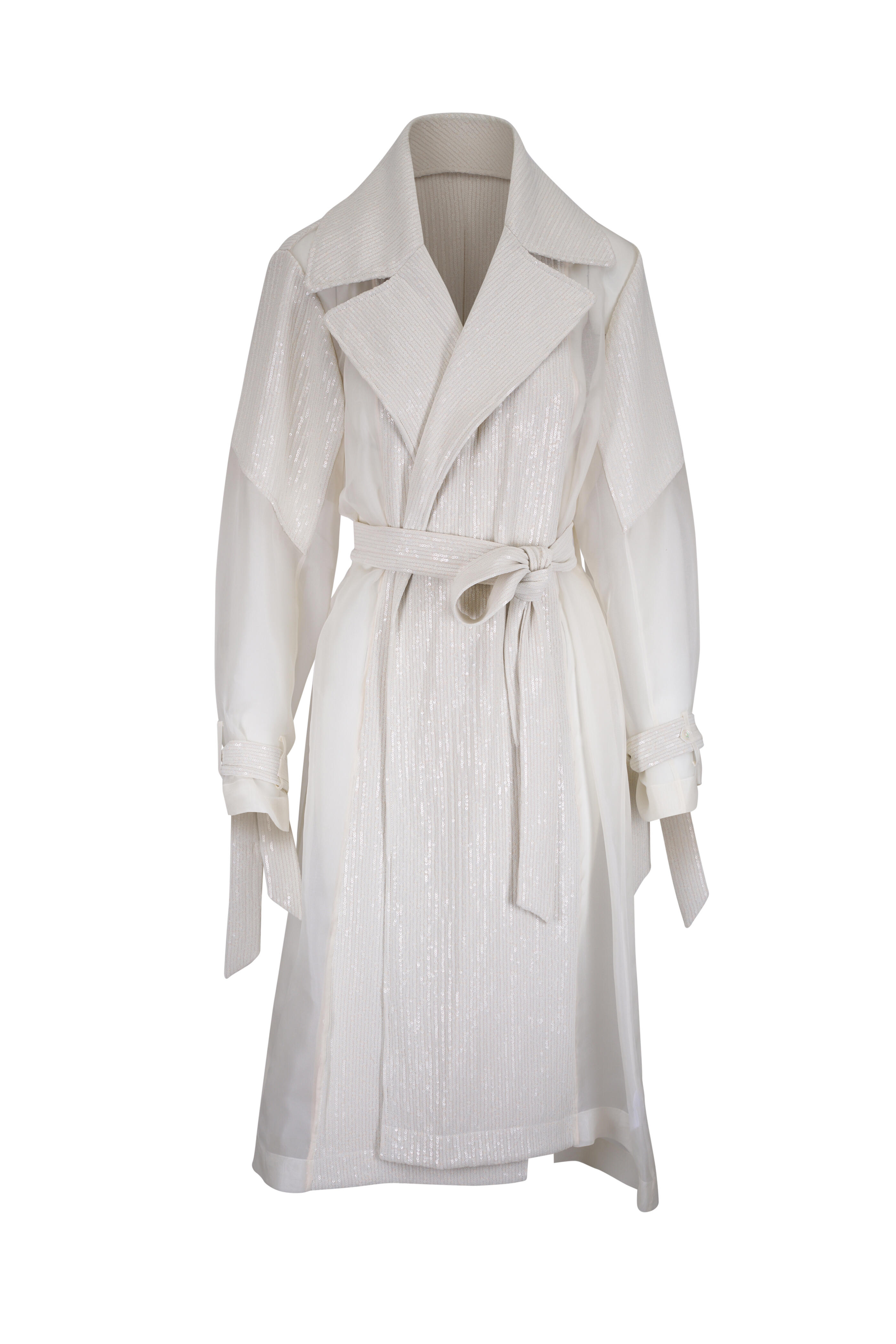 TWP - Foreign Affair Ivory Sequin Trench Coat