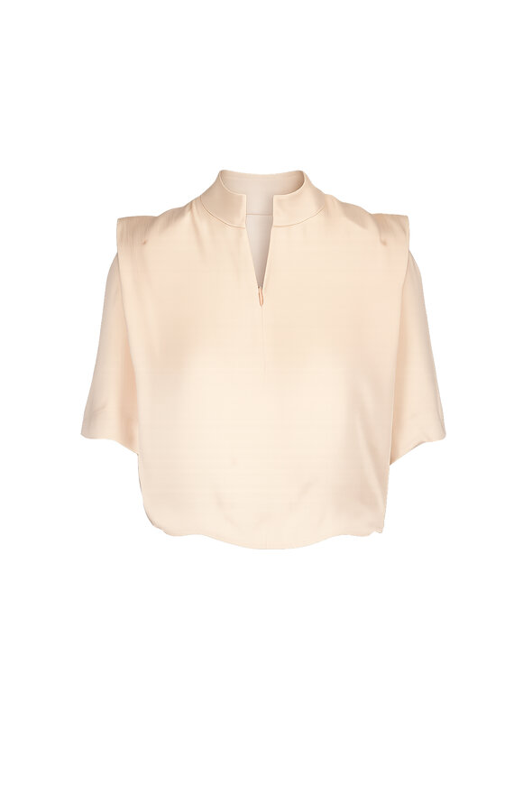 Theo The Label Phaenna Ivory Shoulder Pleat Blouse - view 1