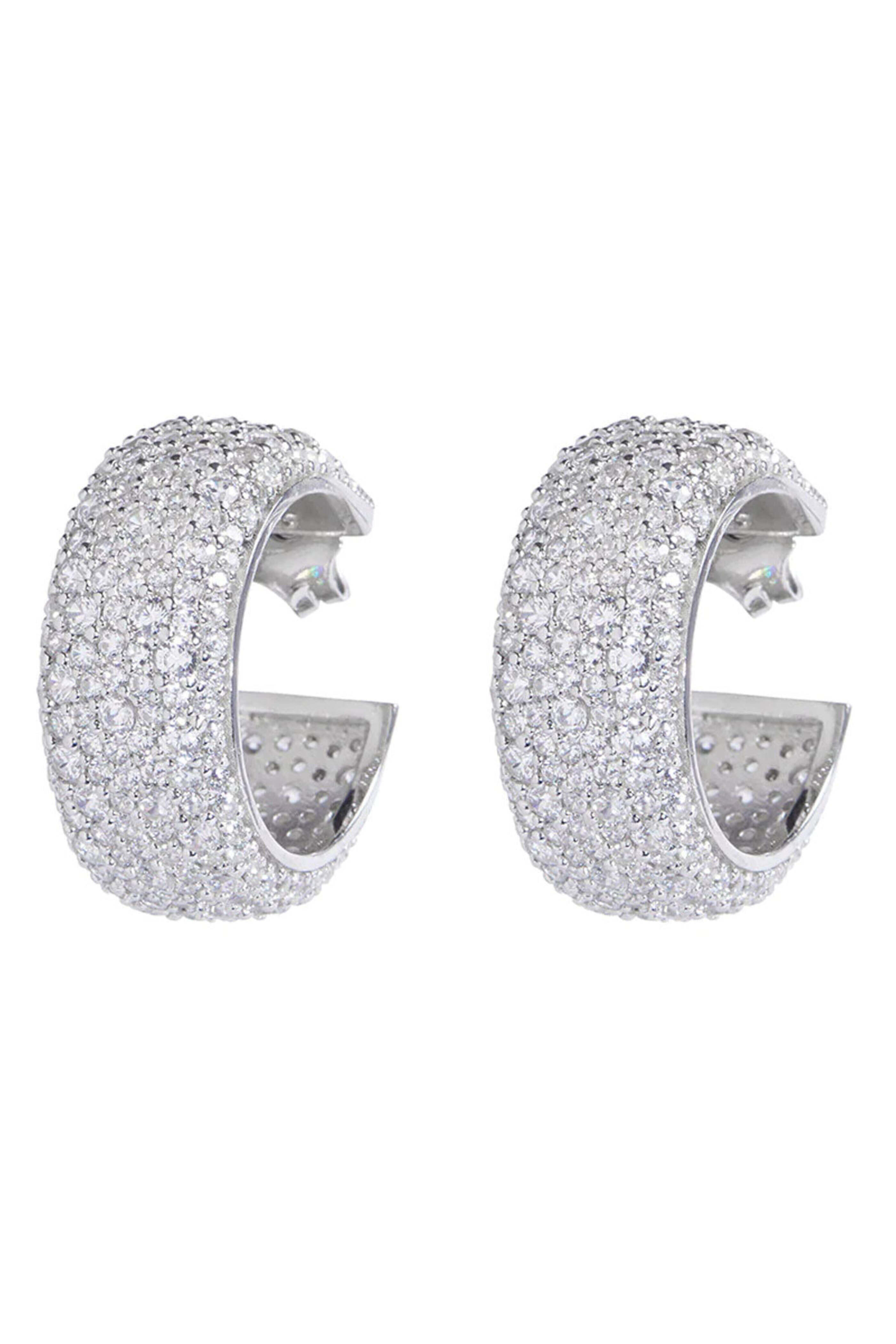 Nickho Rey - Audrey White Crystal Hoop Earrings