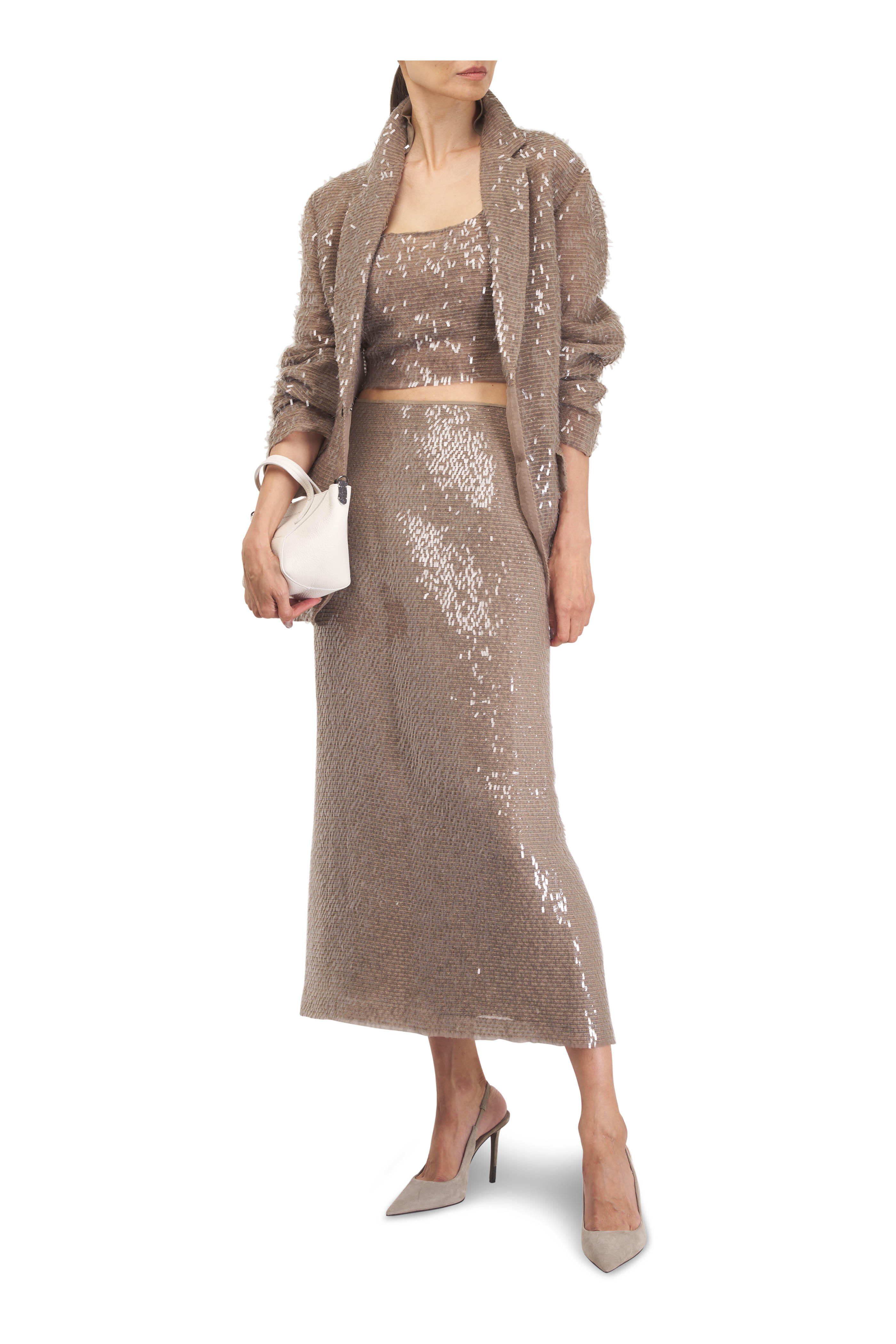 Brunello Cucinelli - Rope Dazzling Cascade Embroidered Crop Top