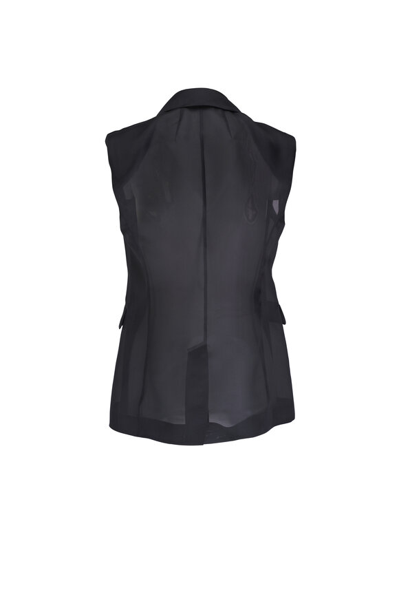 Akris - Tybalt Black Tailored Silk Gauze Sleeveless Vest