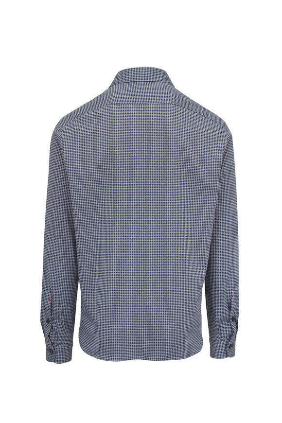 Isaia Medium Blue Check Overshirt - view 3
