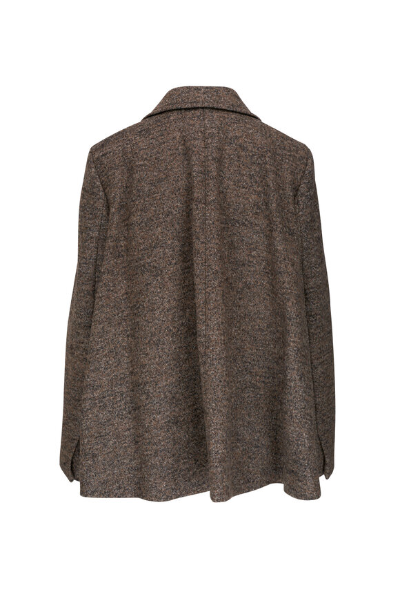 Bottega Veneta - Brown Melange Felted Wool Twill Cape Jacket 