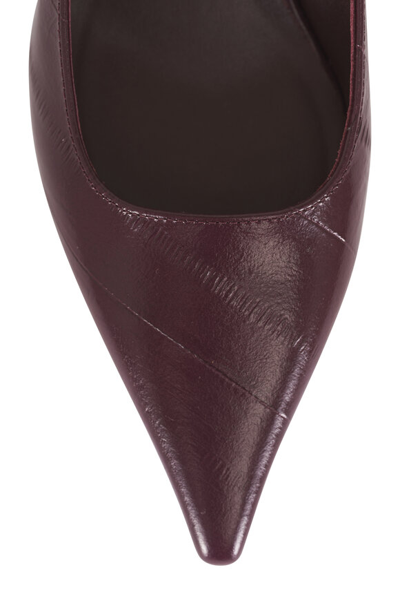 Jimmy Choo Amel Burgundy Leather Slingback, 50mm - view 6