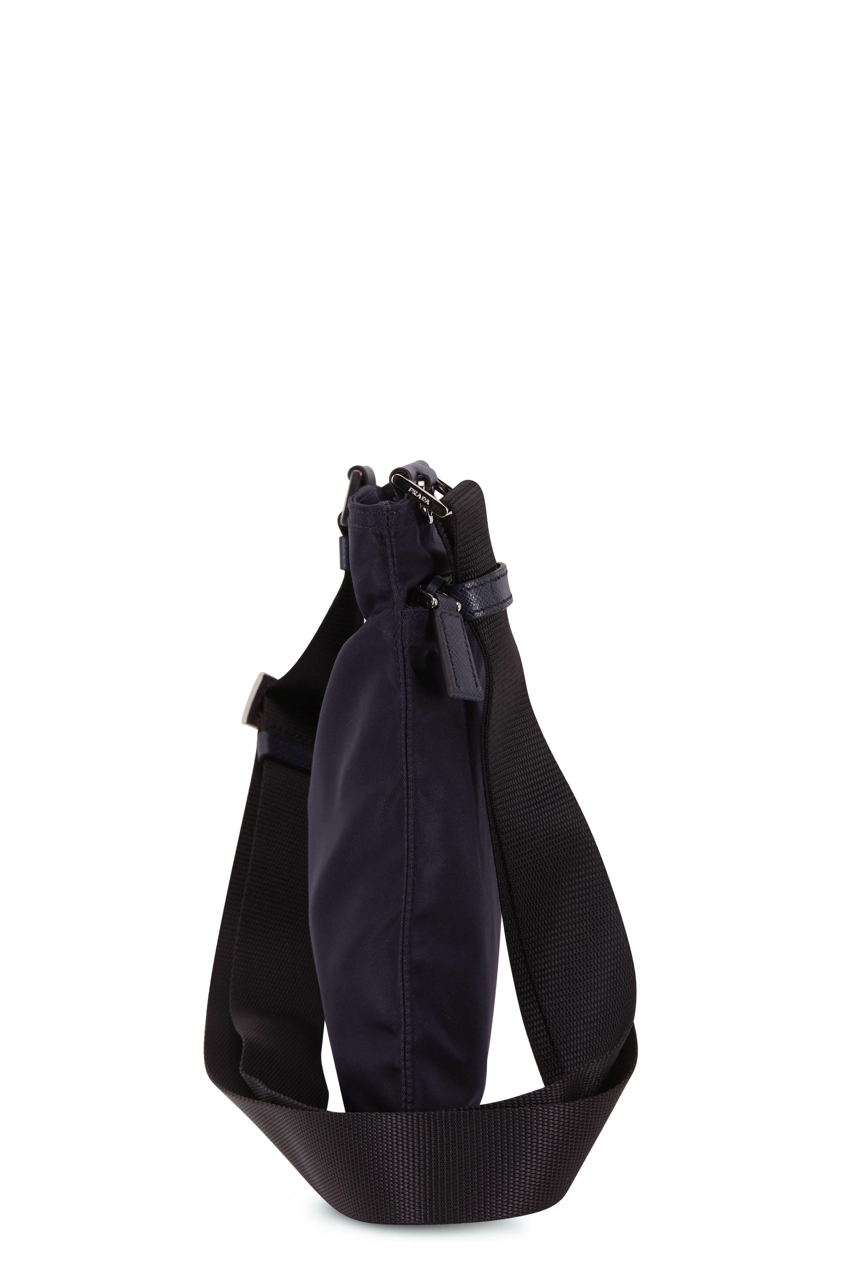 Prada - Navy Blue Tessuto Flat Crossbody Bag | Mitchell Stores Prada - Navy Blue Tessuto Flat Crossbody Bag | Mitchell Stores