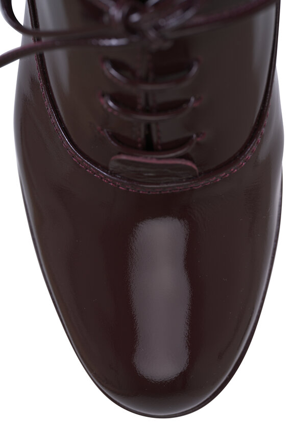 Gianvito Rossi Vicky Burgundy Patent Leather Loafer Pump, 70mm - view 4