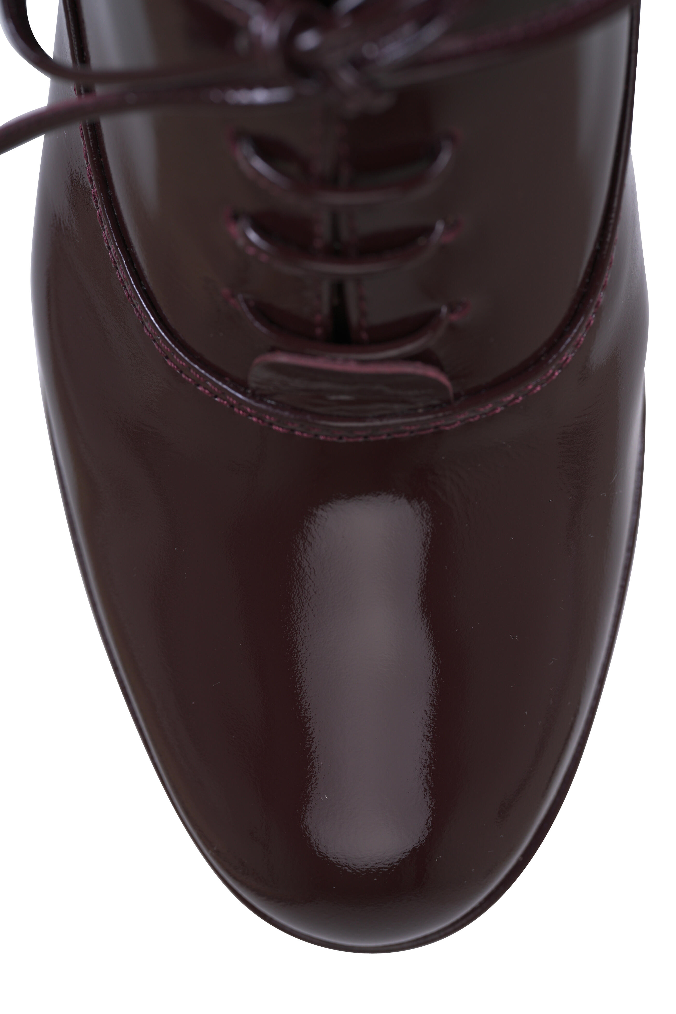 Gianvito Rossi - Vicky Burgundy Patent Leather Loafer Pump, 70mm - view 4