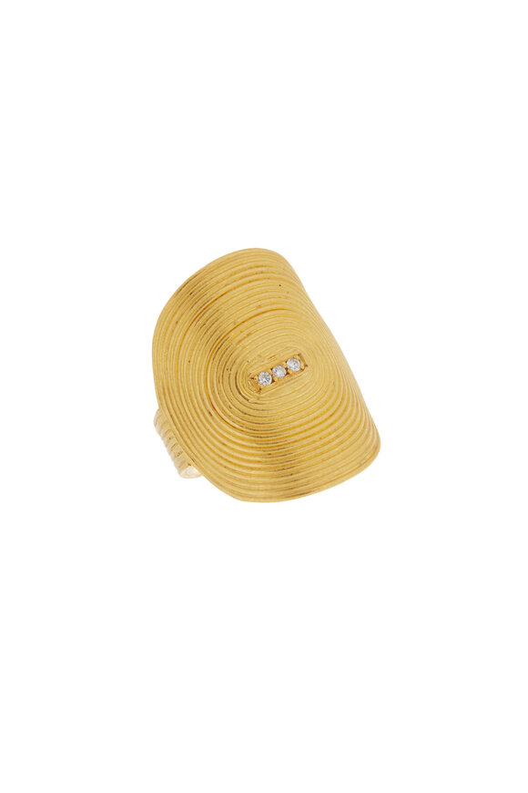 Yossi Harari - 18K & 24K Yellow Gold Diamond Vinyl Ring