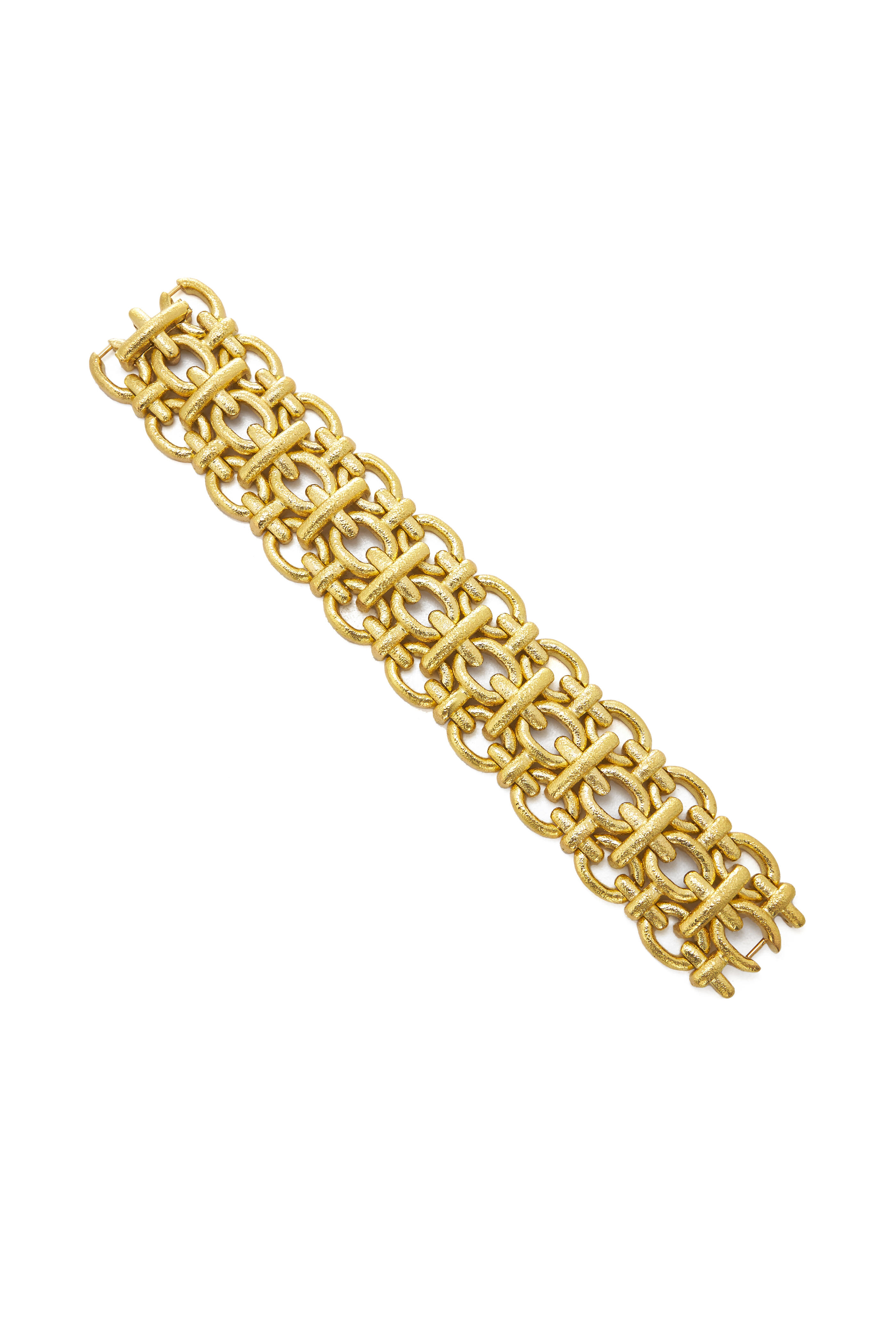 David Webb - 18K Yellow Gold Brocade Bracelet