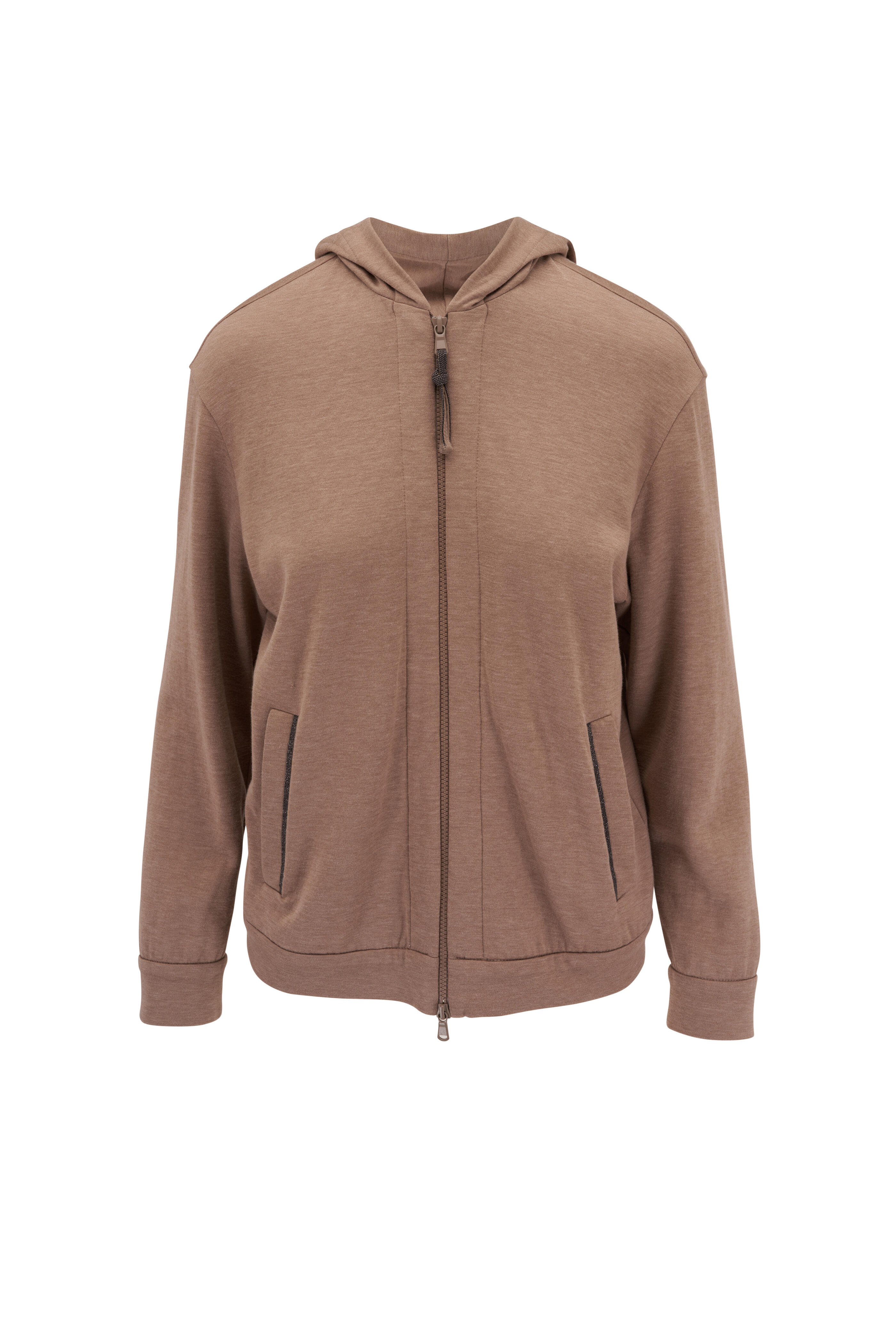 Brunello Cucinelli zip-up cotton hoodie - Neutrals