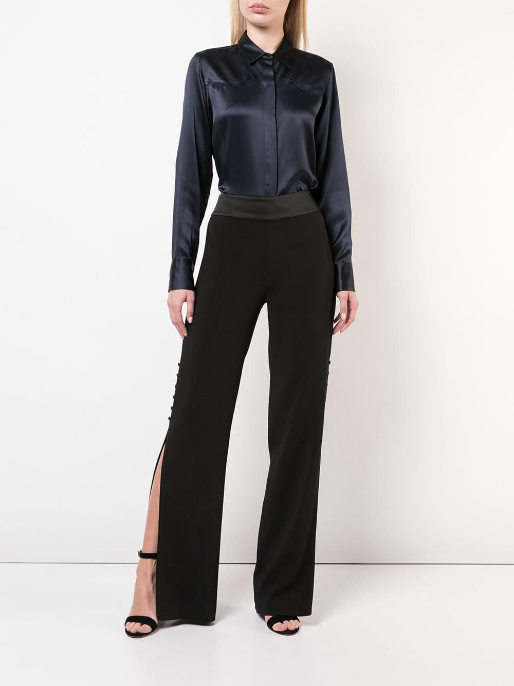 Nili Lotan - Mica Dark Navy Silk Shirt