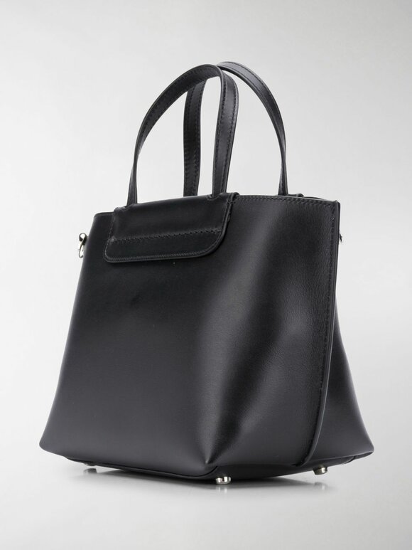 Tod's - AOL Black Leather Mini Shopping Tote