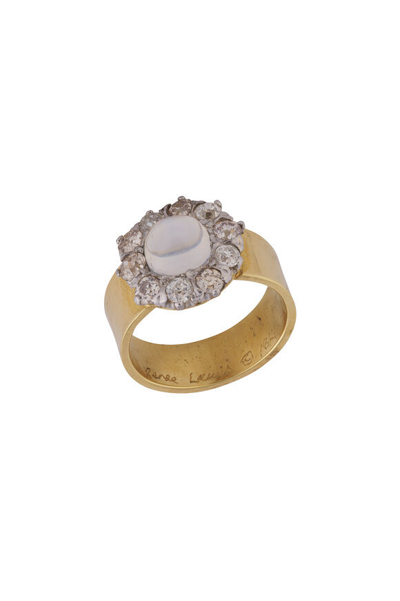 Renee Lewis 18k Gold Diamond & Moonstone Ring