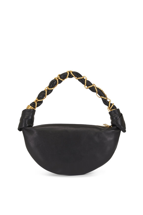 Saint Laurent Mini Amalia Black Leather Hobo Bag - view 3
