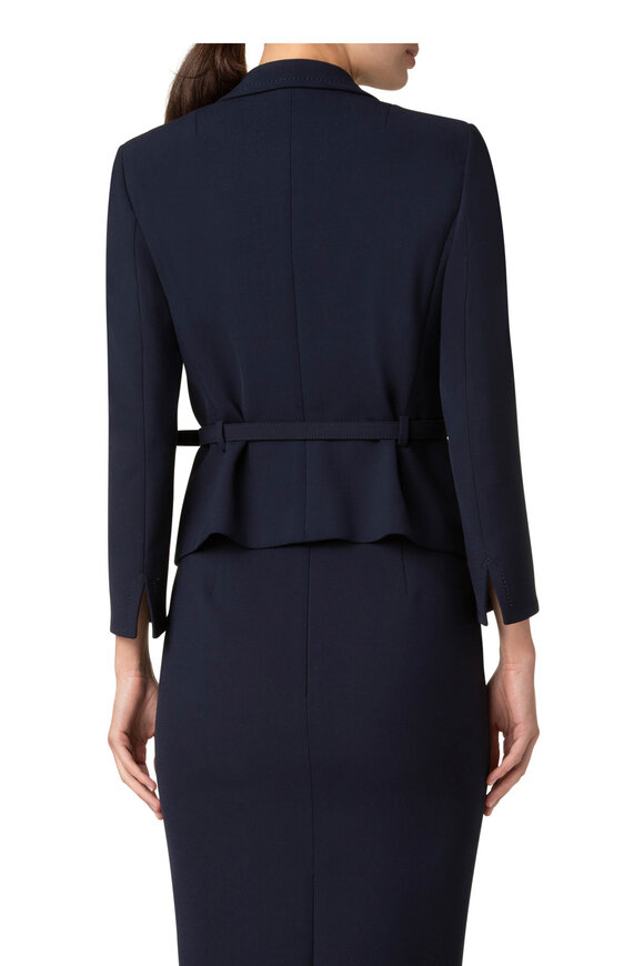 Akris Punto - Navy Blue Pebble Crepe Jacket