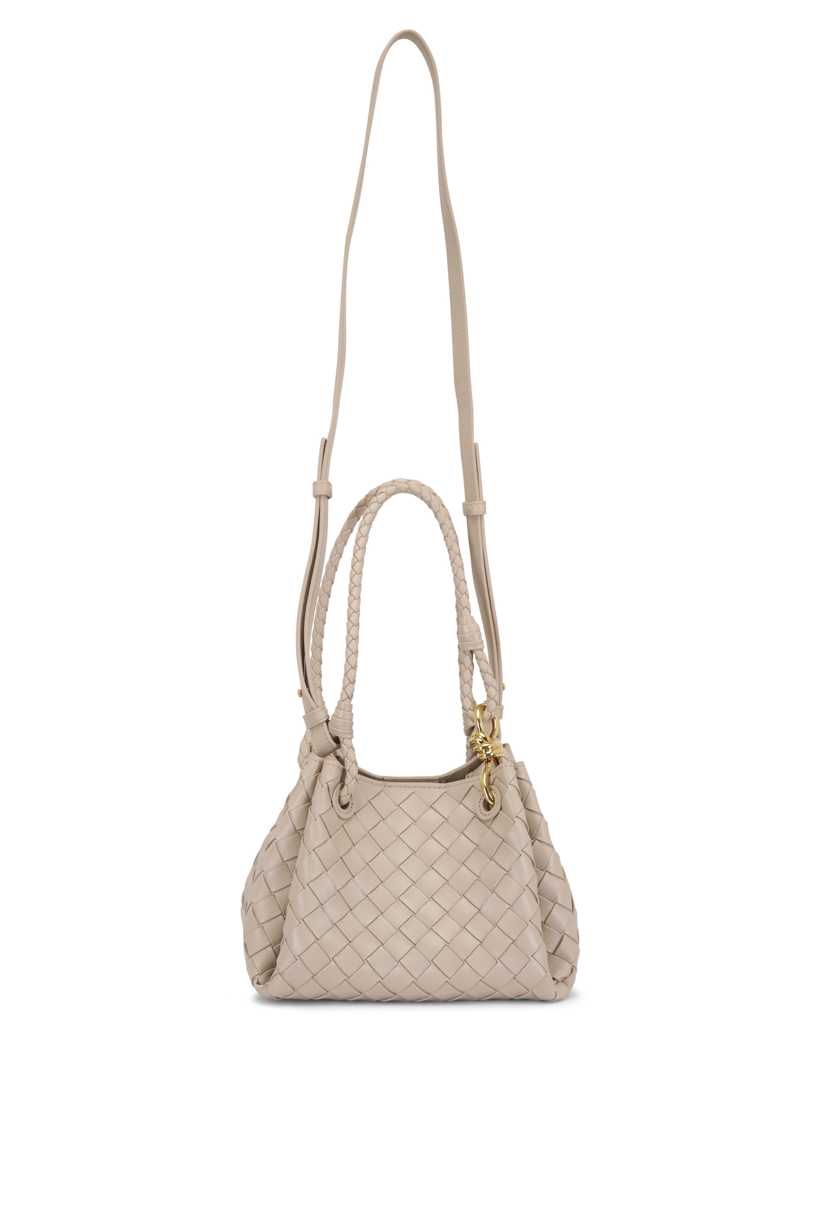 Bottega Veneta - Small Parachute Ecru Intrecciato Leather Bag