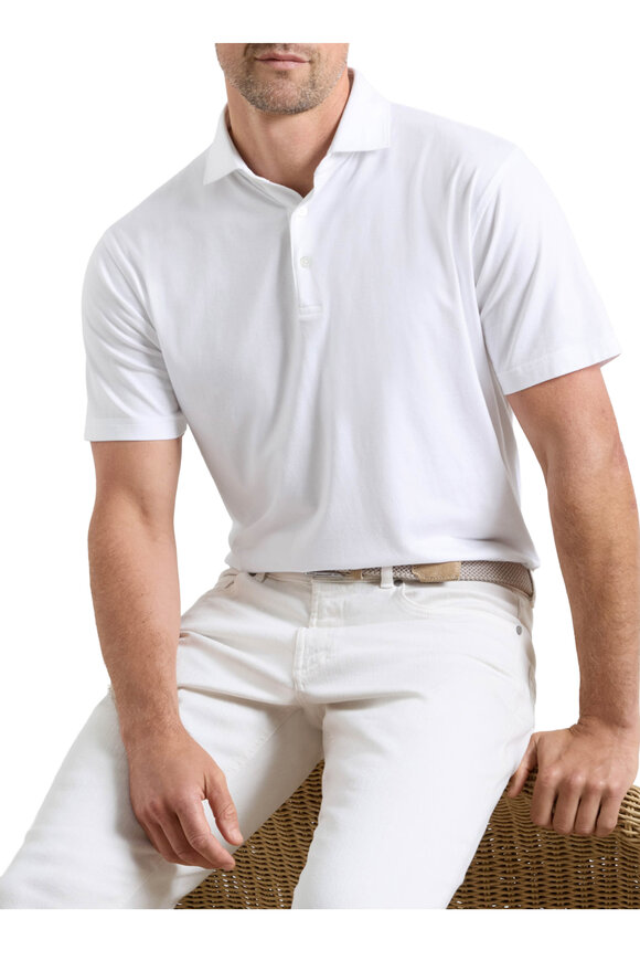 Peter Millar Excursionist Flex White Short Sleeve Polo - view 4