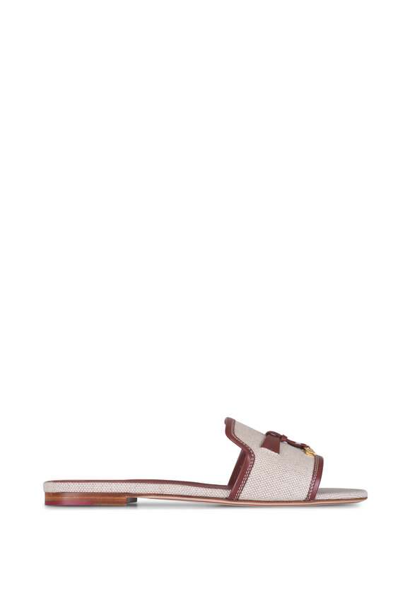 Loro Piana Summer Charms Natural & Caramel Flat Sandal - view 2